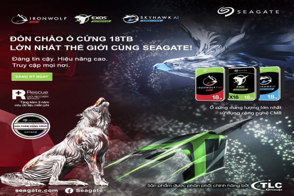 ĐÓN CHÀO Ổ CỨNG 18TB LỚN NHẤT THẾ GIỚI CÙNG SEAGATE!