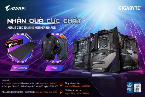 ĐẶT TRƯỚC (PRE-ORDER) & MUA Z490 dòng AORUS/ VISION NHẬN QUÀ SIÊU CHẤT