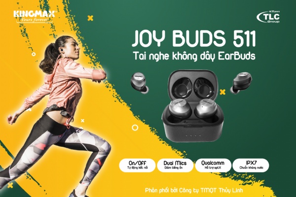 Tai nghe không dây Kingmax JoyBuds 511: Chắc chắn, xinh xắn, bass chuẩn, thời trang