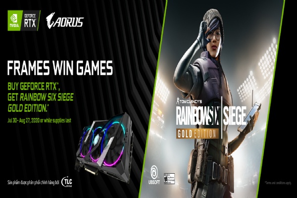 MUA CARD ĐỒ HOẠ GIGABYTE AORUS RTX 20/SUPER SERIES - TẶNG GAME TOM CLANCY'S RAINBOW SIX SIEGE GOLD EDITION