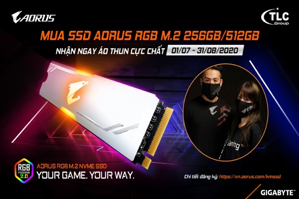 MUA SSD AORUS RGB M2 256GB / 512GB - NHẬN ÁO THUN CỰC CHẤT