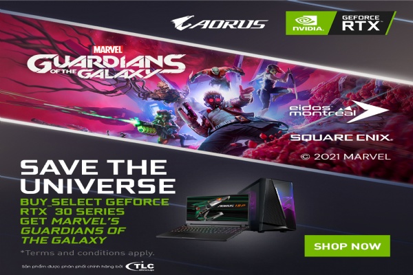 Mua PC sử dụng Card đồ hoạ GeForce RTX 3060,3060Ti,3070,3070Ti,3080,3080Ti,and 3090 - Tặng game Marvel's Guardians of the Galaxy