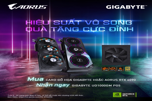 GIGABYTE / AORUS RTX40 Series – HIỆU SUẤT VÔ SONG / QUÀ TẶNG CỰC ĐỈNH !